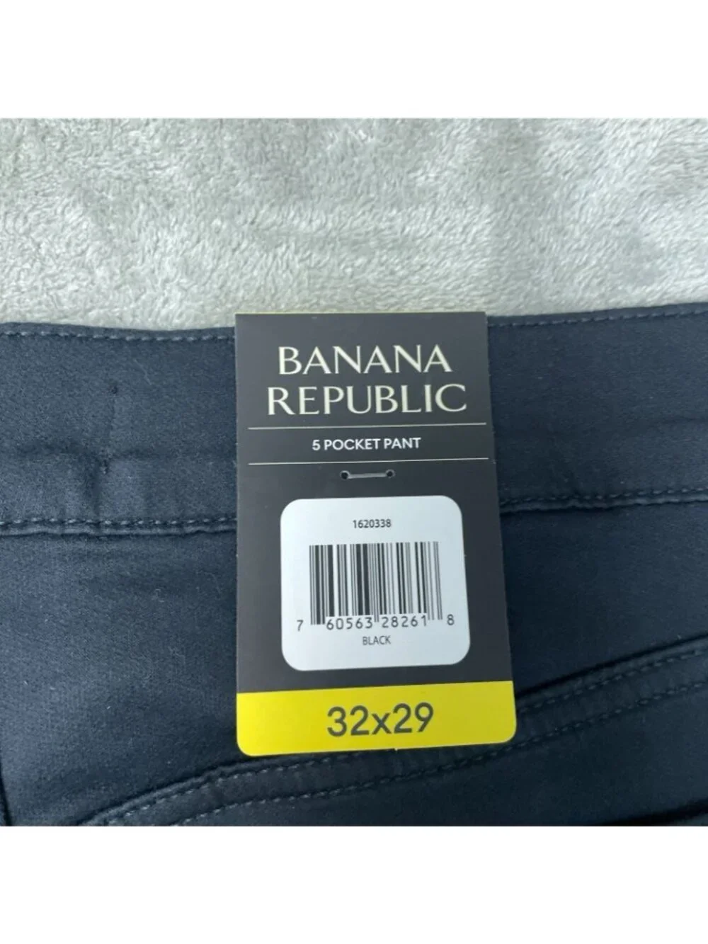 Banana Republic Men's 32X29 5 Pocket Black Pants Cotton Blend Stretch Slim e1519